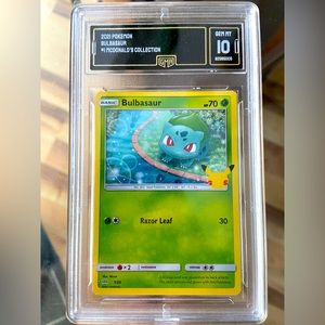 Pokémon TCG Bulbasaur McDonald’s Collection 1/25 Regular Promo - GMA GEM MT 10